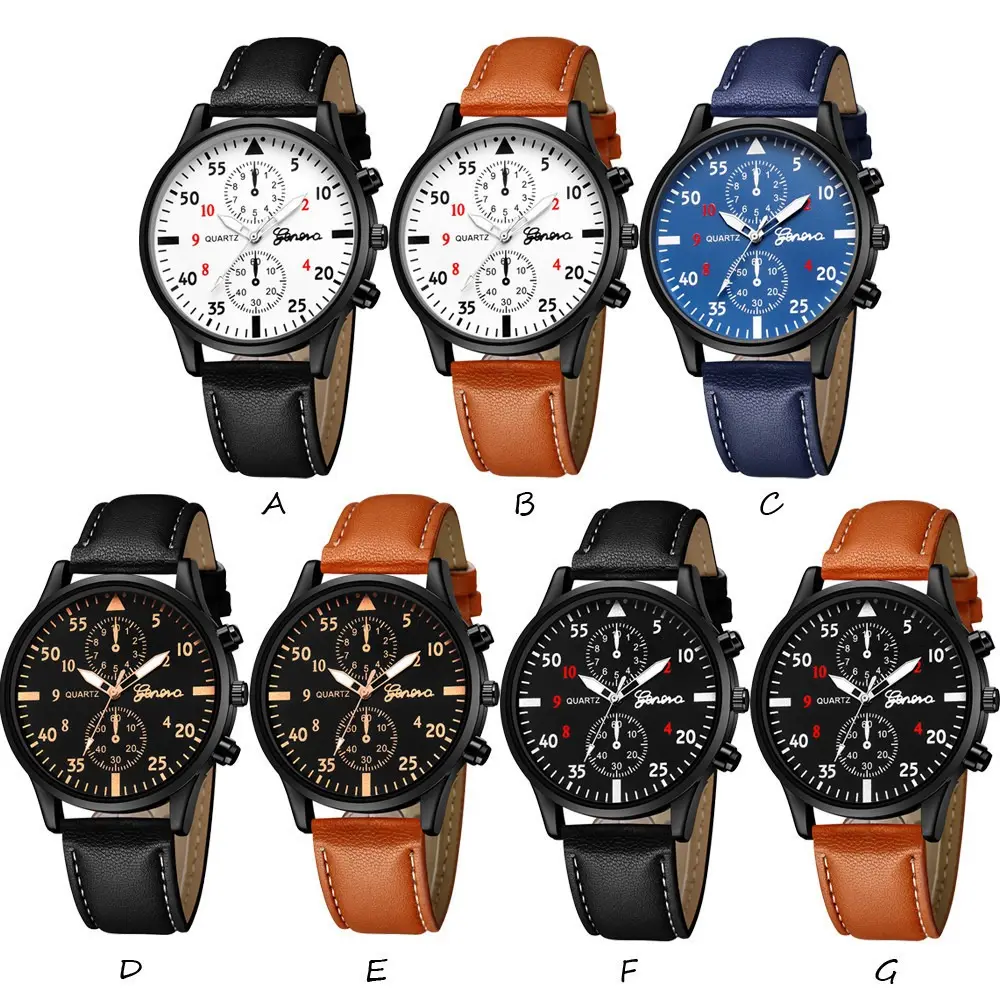 Men Sports Man Business Luxury Watches Set Leather Bracelet Men Quartz Wristwatch Casual Clock Fashion Jewelry Sets