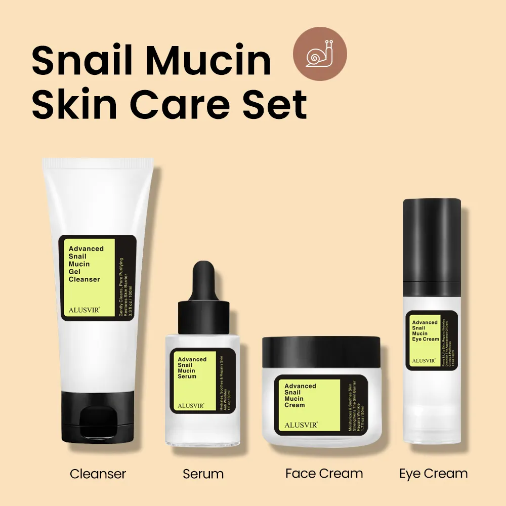 Korean Cosmetics Skin Care Products Anti Aging Snail Mucin Collagen Face Serum Facial Essence Cream Skincare Set