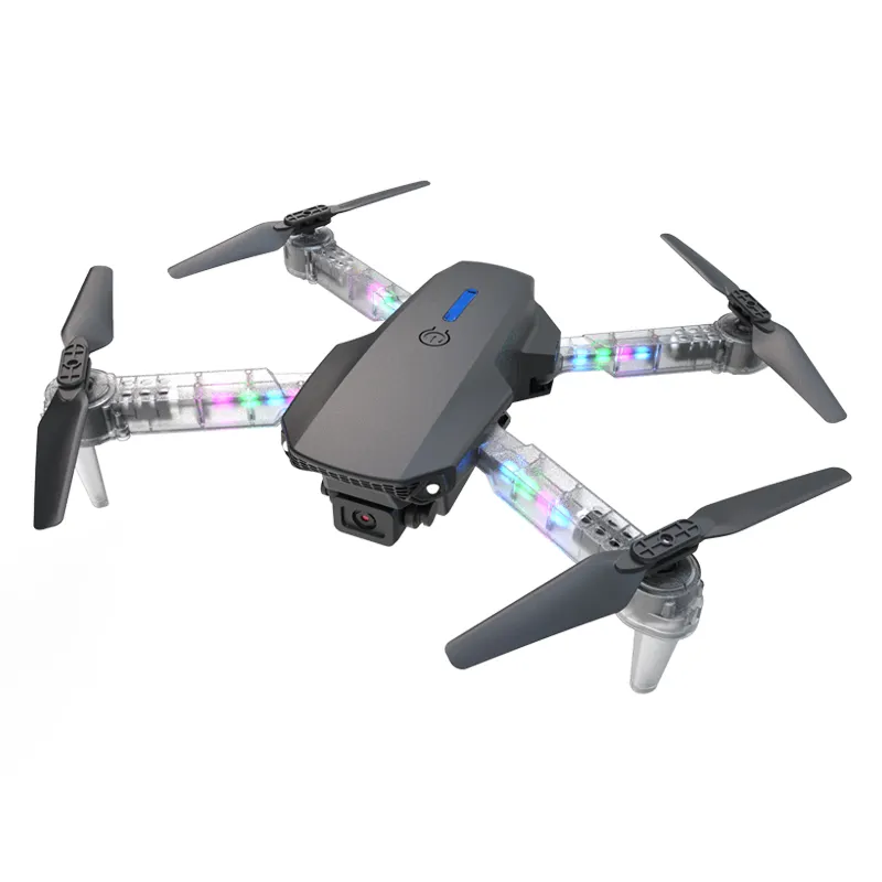 Hot E88 Drone 4K HD Camera LED Light Long Range for 10 Minutes 360 Roll Four Axis Aircraft Beginner Practice Drone RC Toy