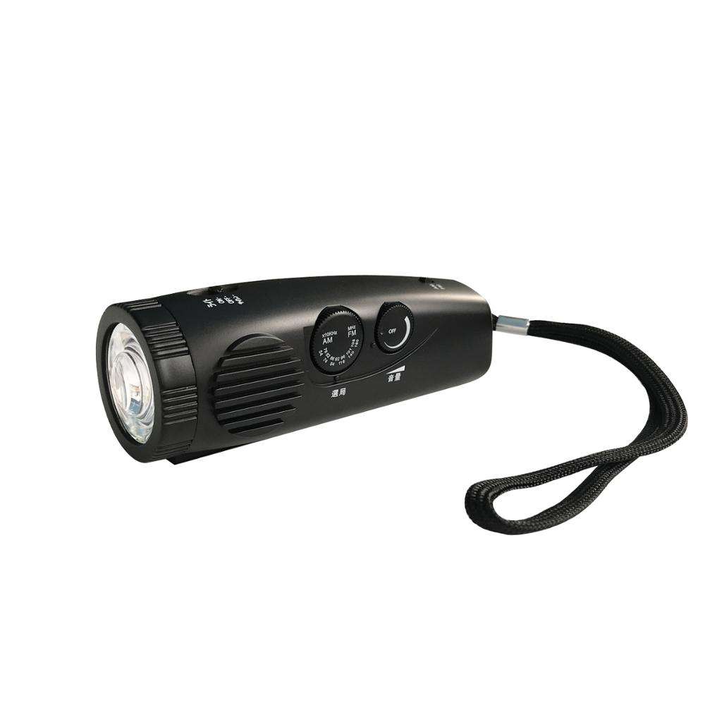 LED flashlight emergency radio battery powered AM/FM radio with siren and blinking