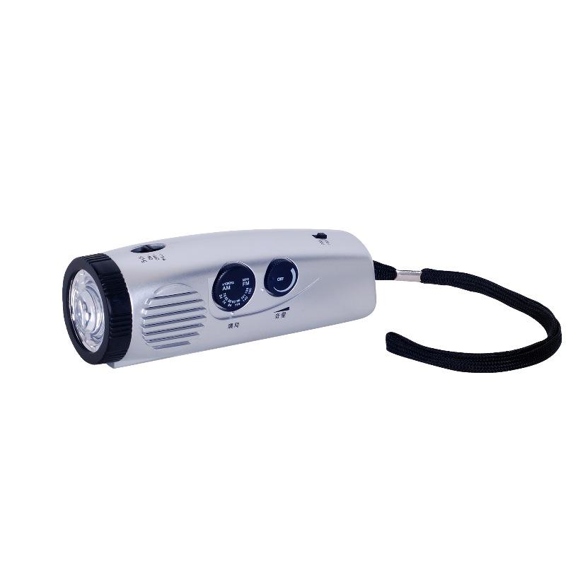 LED flashlight emergency radio battery powered AM/FM radio with siren and blinking