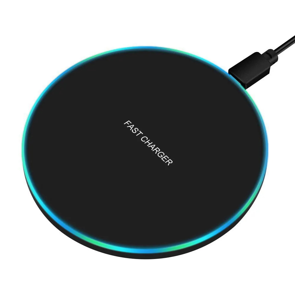 Wireless Charger Pad LED Light Fast Charging Wireless Phone Chargers Mobile Phone ABS