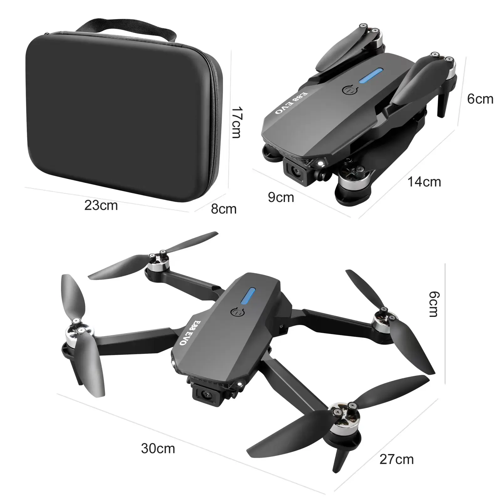 E88 EVO Mini Dron Brushless Motor Remote Control Quadcopter Dual Camera 480P Wifi Optical Flow Position RC Drone