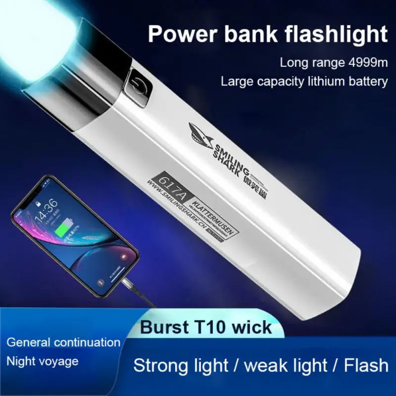 Mini Pocket Torch Portable Power Station for iphone Charger USB LED Flashlight Power Bank