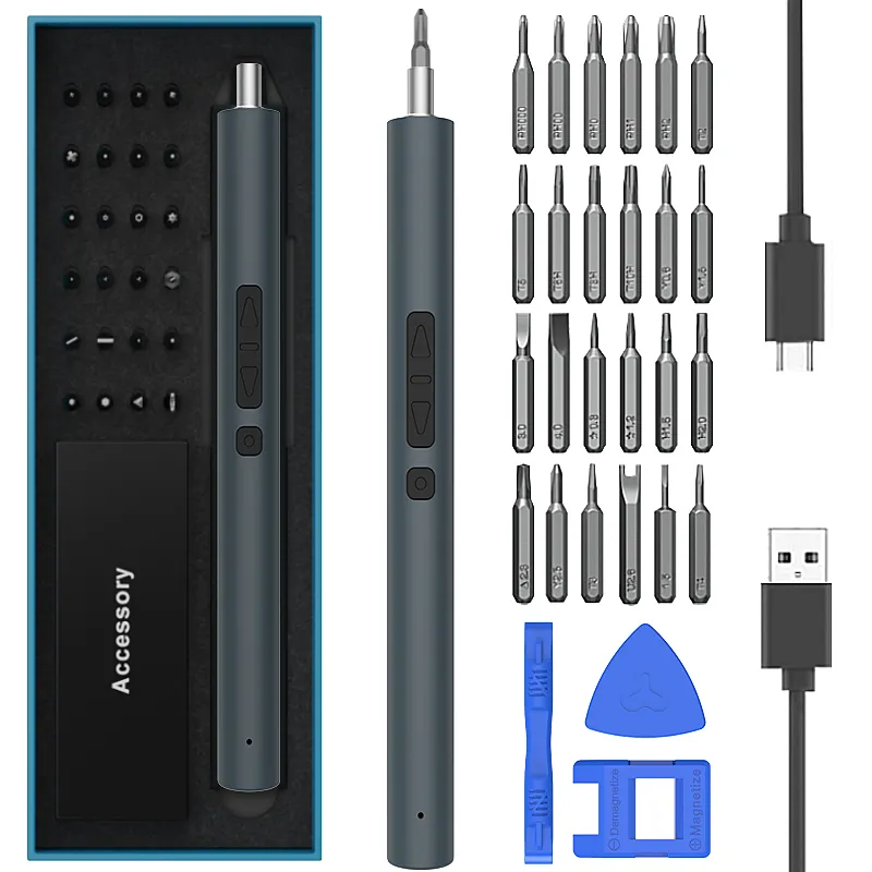 28 in 1 portable small home pc toy cordless pen type precision electric screw driver screwdriver set