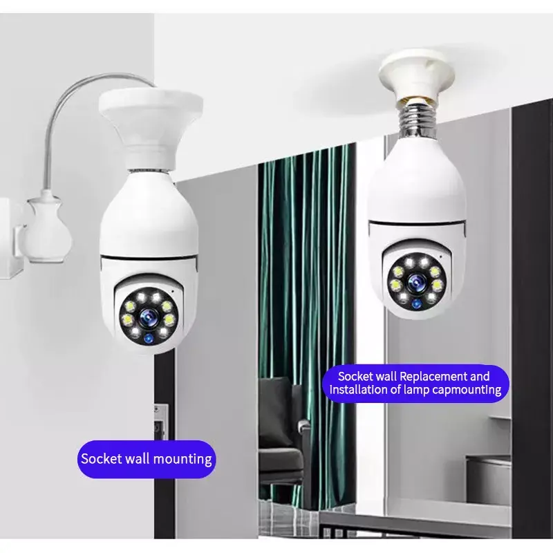 E27 night vision wireless light bulb camera 360 cctv hidden 5G /2.4G wi fi mini ip security digital camera