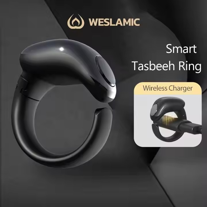 Smart Ring Muslim Zikr Counter with Wireless Charging Smart Alarm Clock 3 Sizes Plastic Case