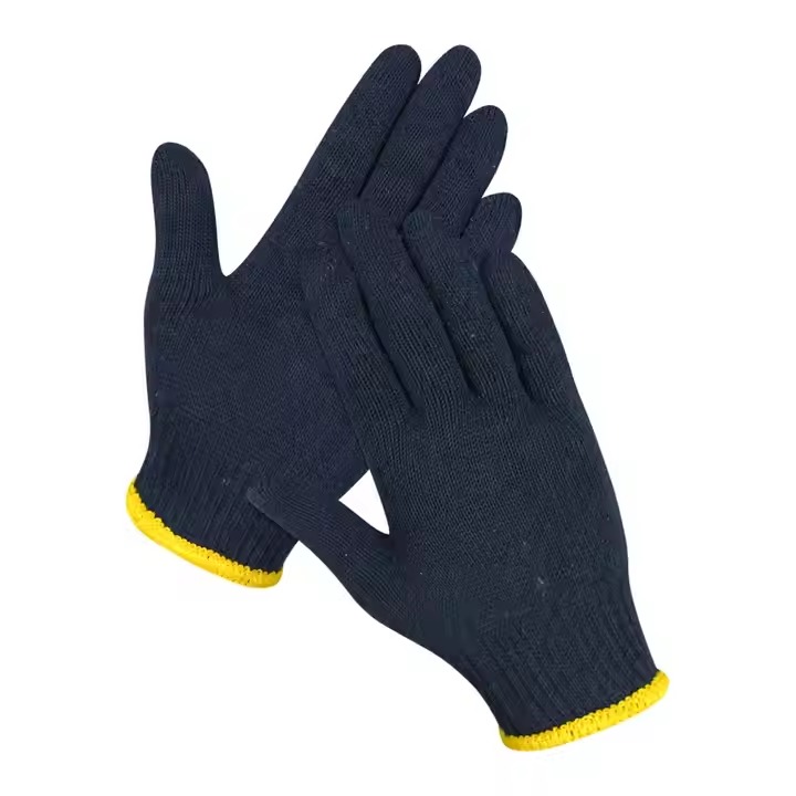 Glove Black/Blue Cotton Knitted Working Guante Safety Work Gloves