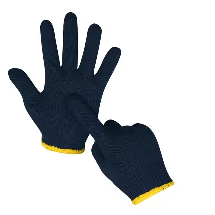 Glove Black/Blue Cotton Knitted Working Guante Safety Work Gloves