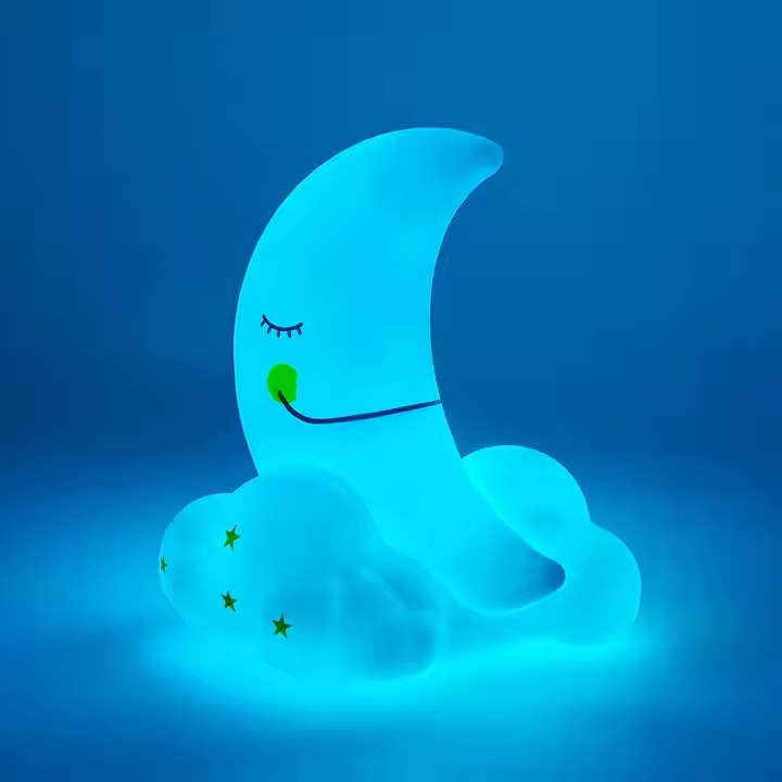 kids cute moon shape novelty gifts auto color changing colorful lamp