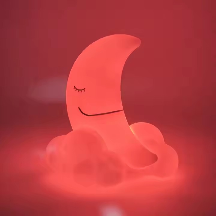 kids cute moon shape novelty gifts auto color changing colorful lamp