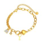 Women’s Stainless Steel Star Flower Chain Bracelet