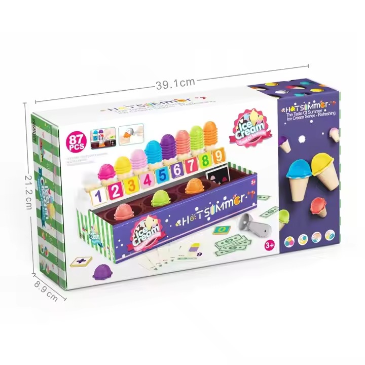 Educational Ice Cream Toys for Kids Fine Motor Skills Learn Math Activity Set Stacking Toys