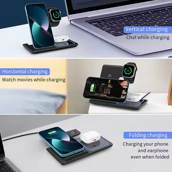 Wireless Charger with led lights portable fast charging charger for mobile phone