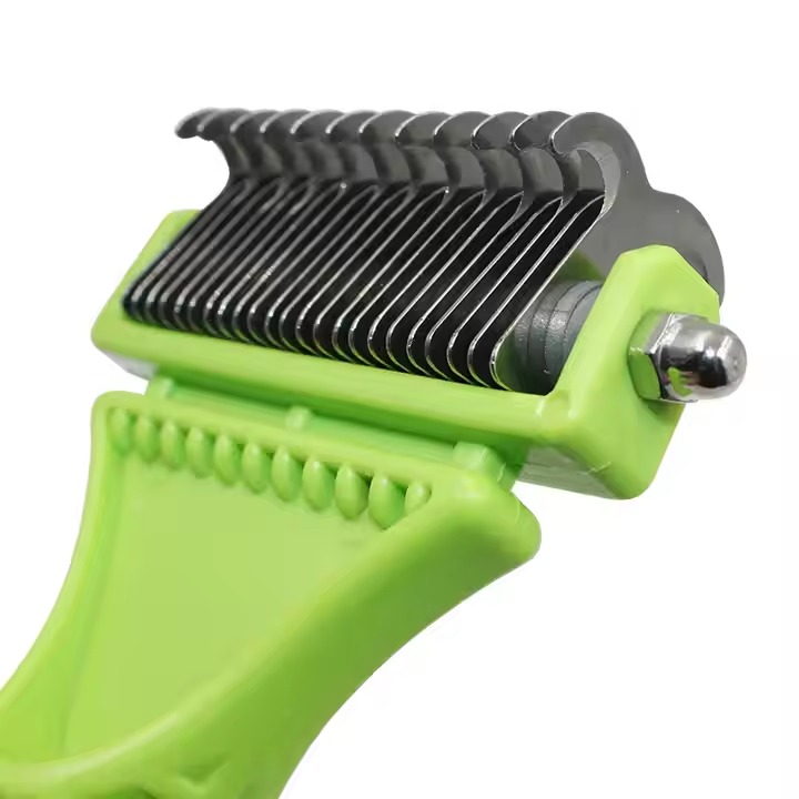 Pet Hair Grooming Undercoat Rake Dematting Tool And Stainless Steel Dog Comb