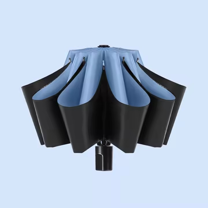 portable three fold manual black coating sunscreen umbrellas