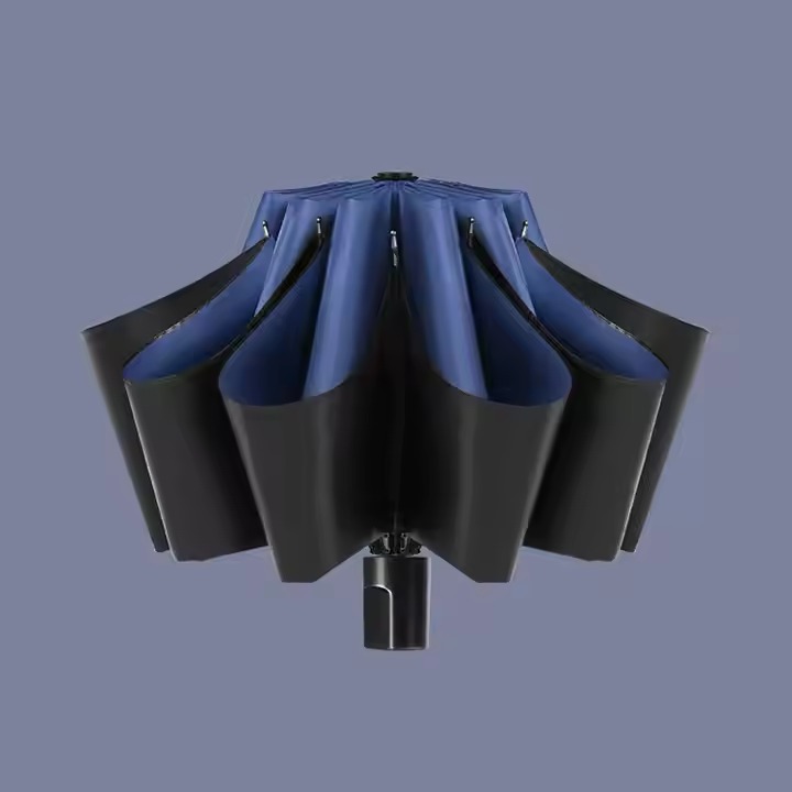 portable three fold manual black coating sunscreen umbrellas