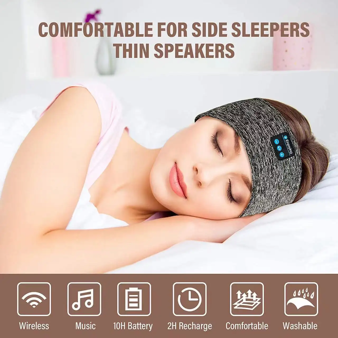 Men's and women's wireless headset nightcap sports headset with speaker training jogging yoga headband hairband