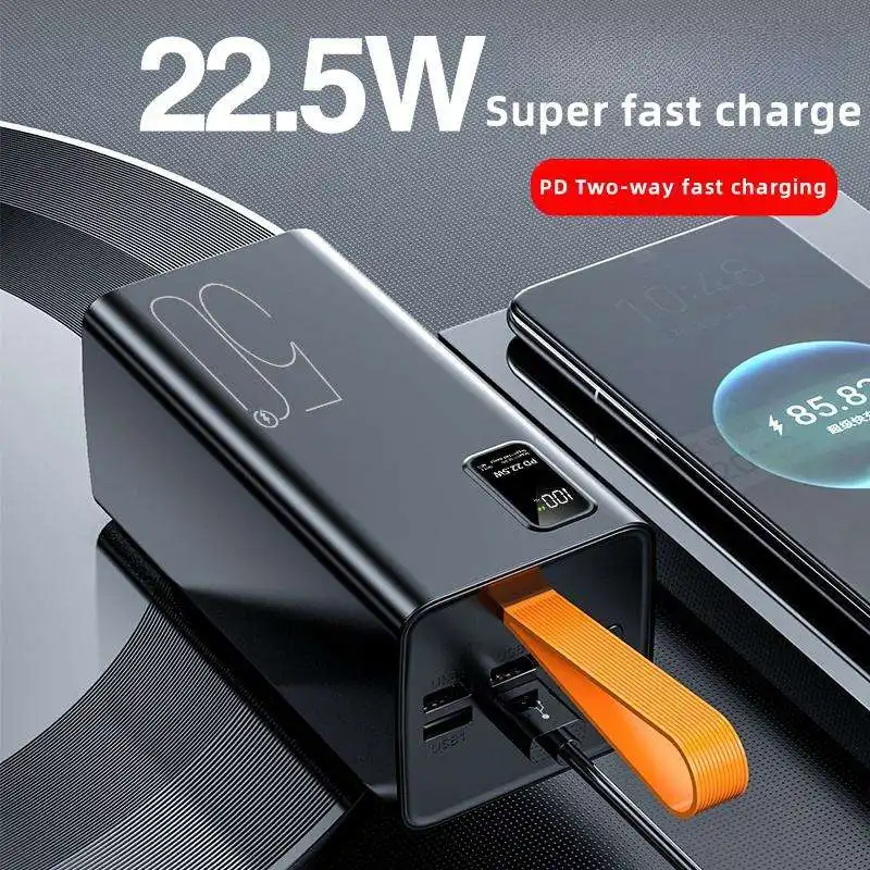 Portable Large Capacity 30000mah powerbank fast charge PD 22.5w 4 usb Type C output battery power bank 30000mah for PC & Mobile phone