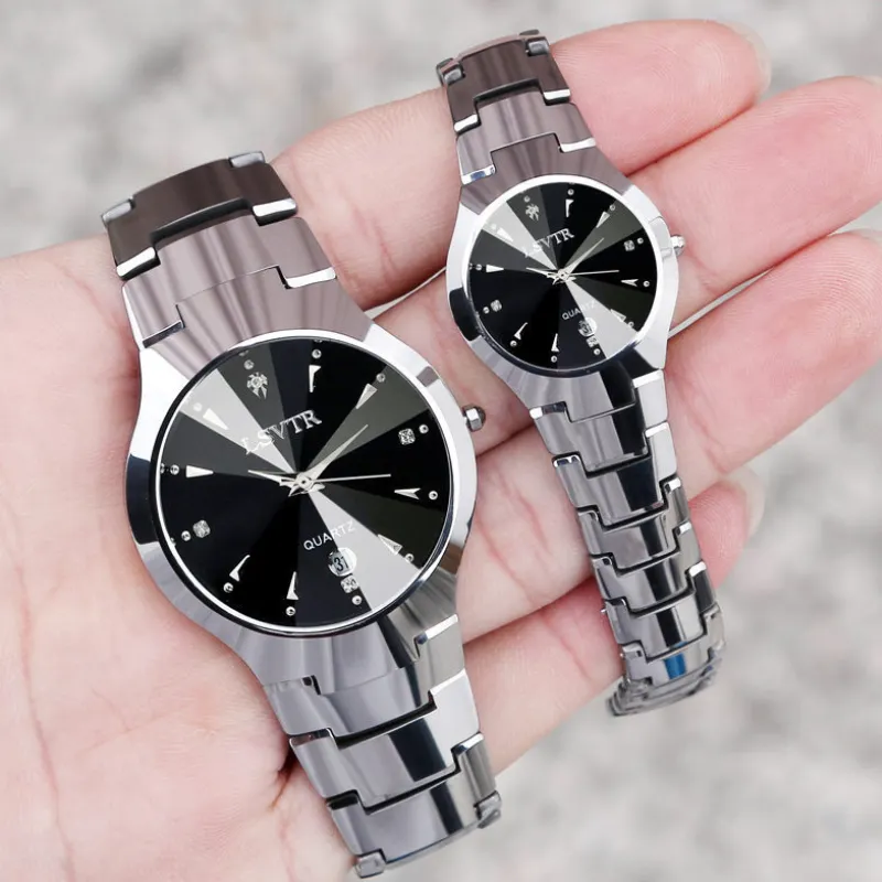 OEM ODM Hot Selling LSVTR Waterproof Couple watch Love Women and Titan Calendar Men Unisex Ladies Stainless Steel Quartz Watch