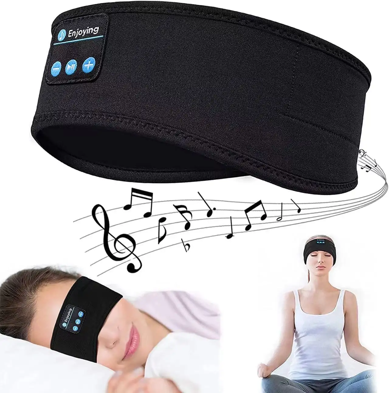 Men's and women's wireless headset nightcap sports headset with speaker training jogging yoga headband hairband