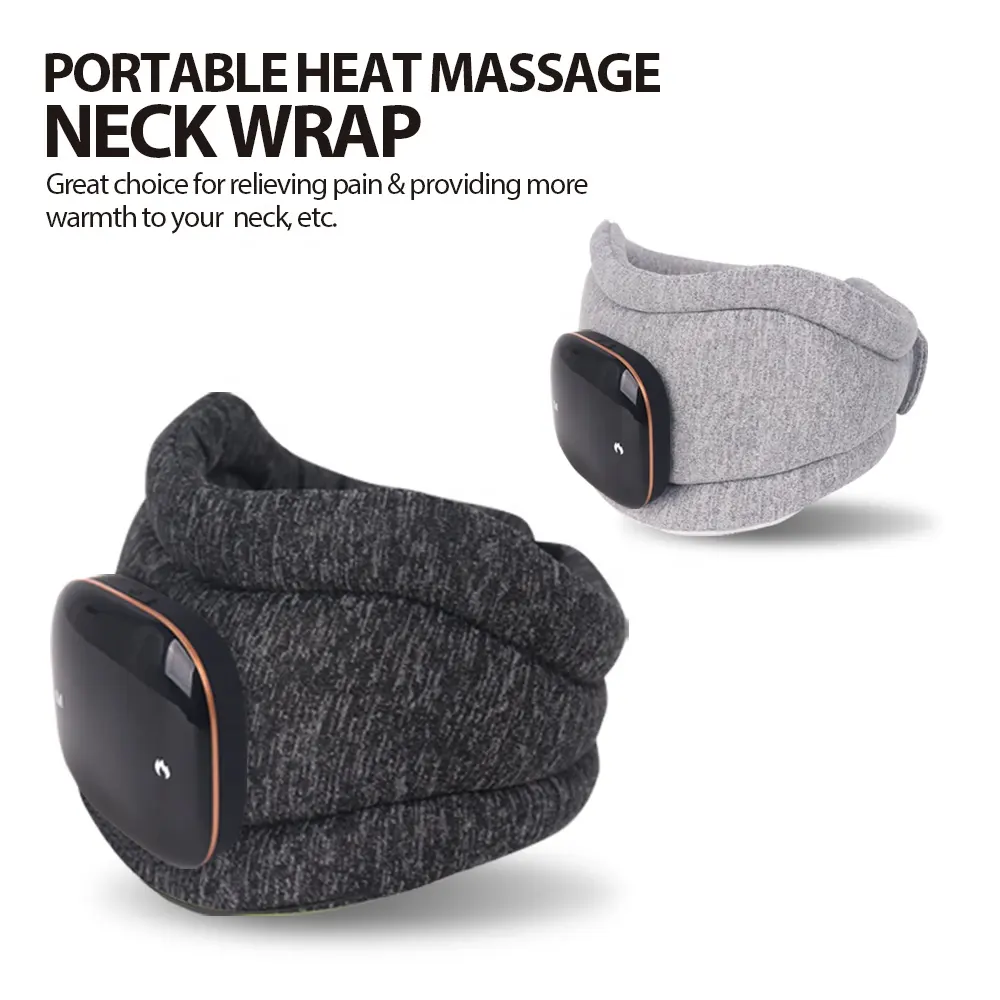 Neck and Back Massager with Heat Electric Rechargeable Cordless Cushion Soft 3D Kneading Beads for Pain Relief