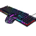 Wired Glowing cool Keyboard Mouse Combos pudding keycaps clavier gamer