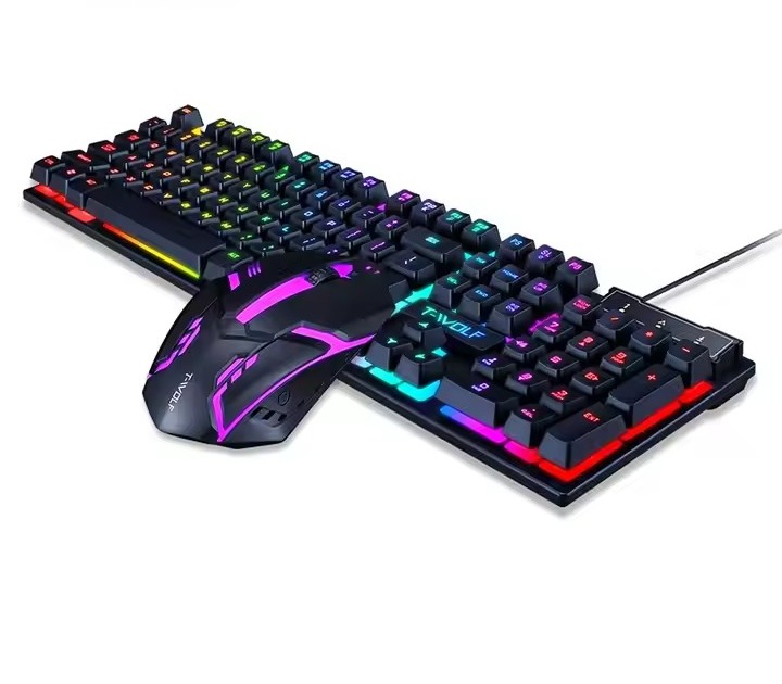 Wired Glowing cool Keyboard Mouse Combos pudding keycaps clavier gamer