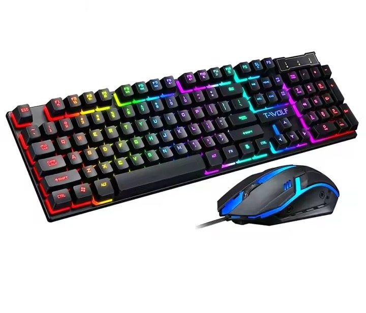 Wired Glowing cool Keyboard Mouse Combos pudding keycaps clavier gamer